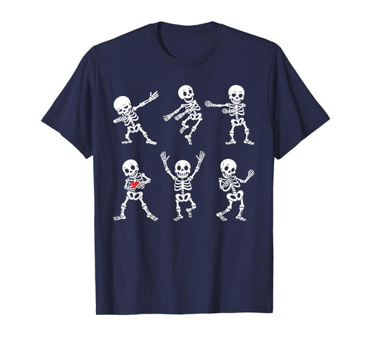 Dancing Skeleton Funny Halloween Costume Dab Dance Boys Kids T-Shirt