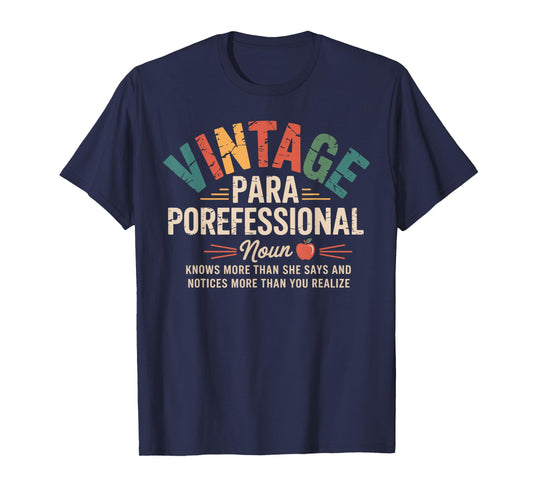 Paraprofessional Vintage Para Teacher 60s 70s 80s T-Shirt