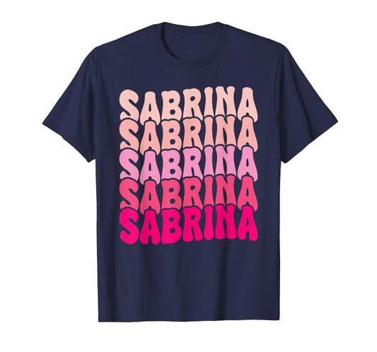 Personalized Name Sabrina I Love Sabrina Groovy 80's T-Shirt