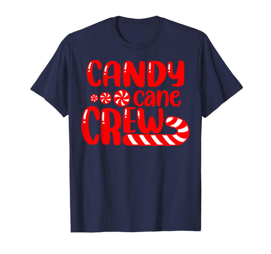 Funny Matching Family Christmas Candy Cane Crew Black Crew Neck T-Shirt, Small, Short Sleeve, Unisex-Adult, Holiday, Casual Wear, Family, Candy Lovers