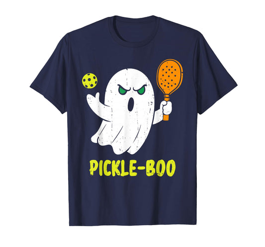 Halloween Pickleball Pickle Boo Ghost Costume Men Women Kids T-Shirt