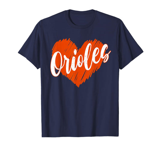 Retro Orioles-Name Love Heart Gifts Women Men Kids T-Shirt