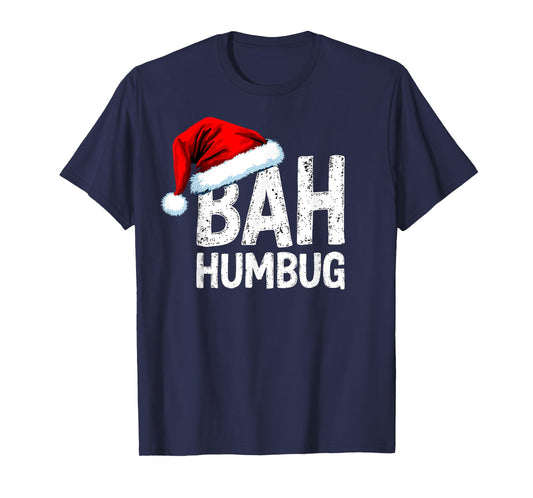 Vintage Bah Humbug Christmas Santa Funny Xmas Party Tee T-Shirt