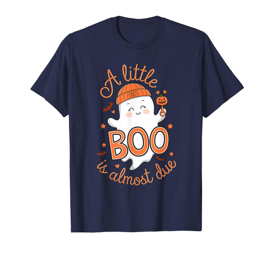 Little Boo Is Almost Due Cute Halloween Pregnancy Reveal T-Shirt