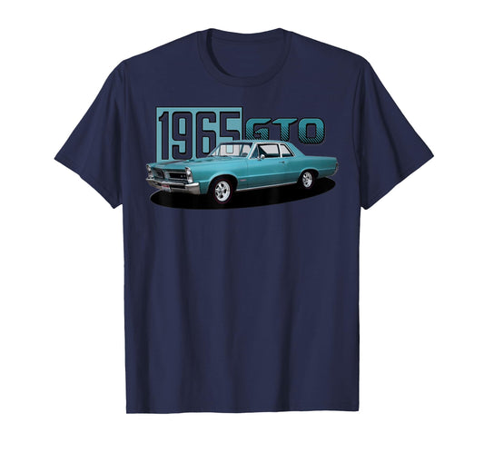 1965 65 GTO Classic Car Old School Muscle Blue Car T-Shirt