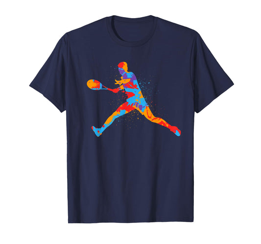 Colorful Tennis Player Men Kids Boys Tennis T-Shirt