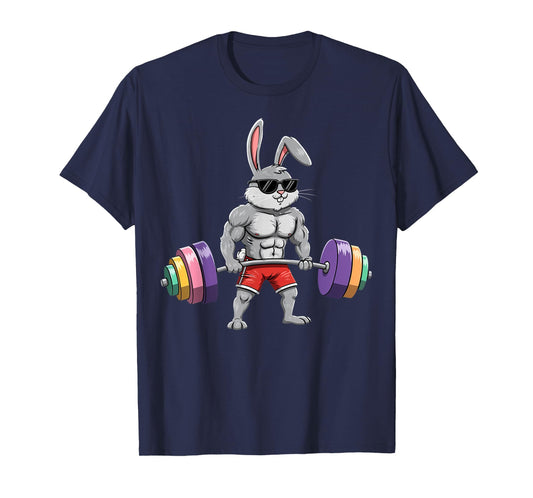 Easter Day Workout Deadlift Bunny Easter Gym Men Women T-Shirt