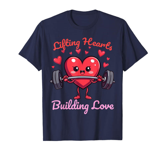 Fitness Valentines Lifting Hearts, Building Love, Gym T-Shirt