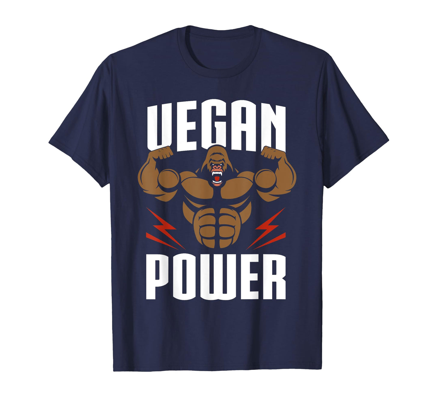 Vegan Power - Gorilla Workout & Gym Bodybuilding T-Shirt