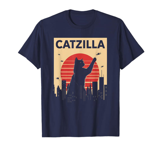 Vintage Catzilla tee - Funny Kitten and Cat T-Shirt for Men Women Kids
