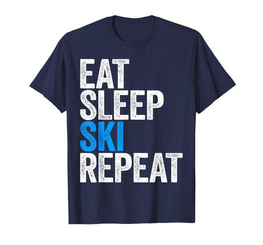 Eat Sleep Ski Repeat T-Shirt Skiing Shirt T-Shirt