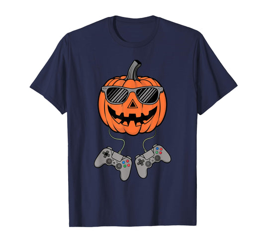Halloween Jack O Lantern Gamer Boys Kids Men Funny Gaming T-Shirt