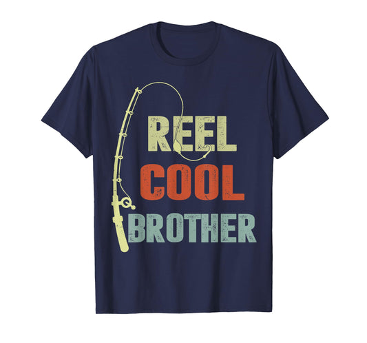 Retro Reel Cool Brother Youth Father Gift Fishing-Shirt Bass T-Shirt