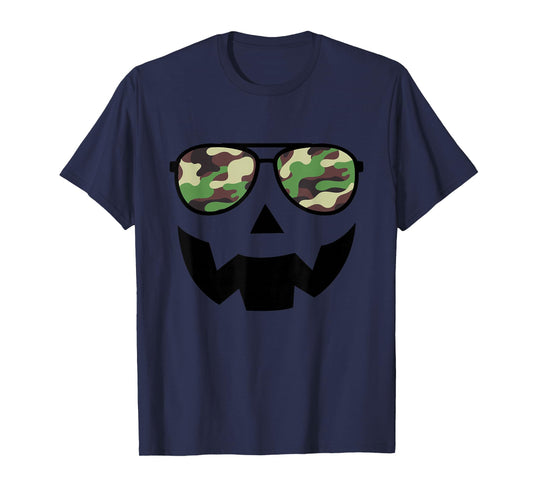 Camo Halloween Pumpkin Sunglasses Funny Boys Camo Halloween T-Shirt