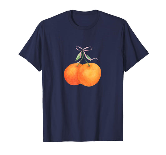 Vintage Orange fruit coquette bow Oranges Boho Y2K bows T-Shirt