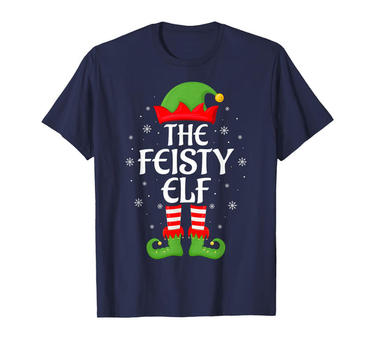 Feisty Elf Xmas Family Matching Elf Squad Christmas T-Shirt