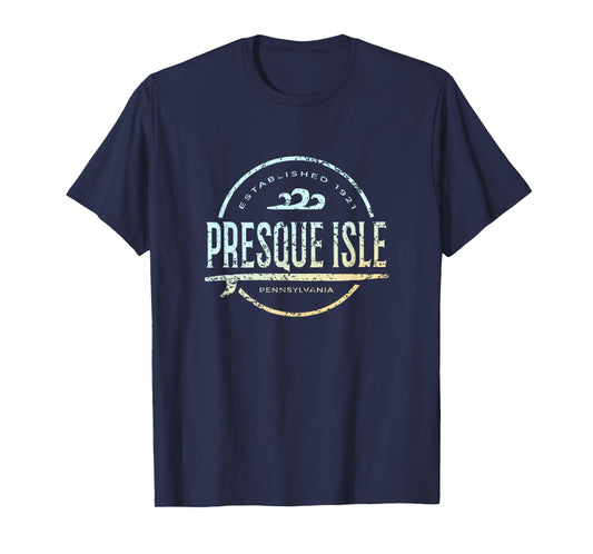 Presque Isle - Retro Presque Isle Pennsylvania Vintage Surf T-Shirt