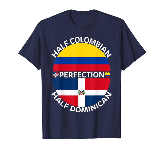 Half Colombian Half Dominican Republic Colombia Flag Men T-Shirt