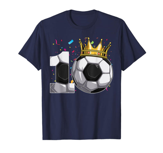 Funny 10th Birthday Boy Soccer 10 Years Old Birthday Party T-Shirt