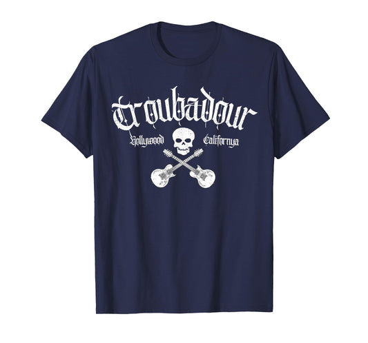Vintage Skull Troubadour Guitar Rock Music Tee T-Shirt