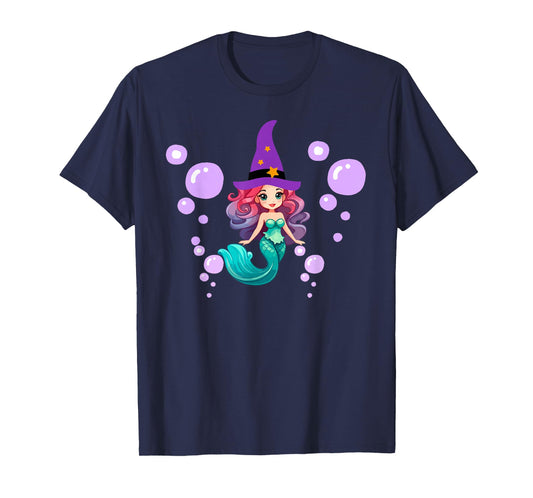 Cute Witch Halloween Mermaid Costume Gifts for Women Girls T-Shirt