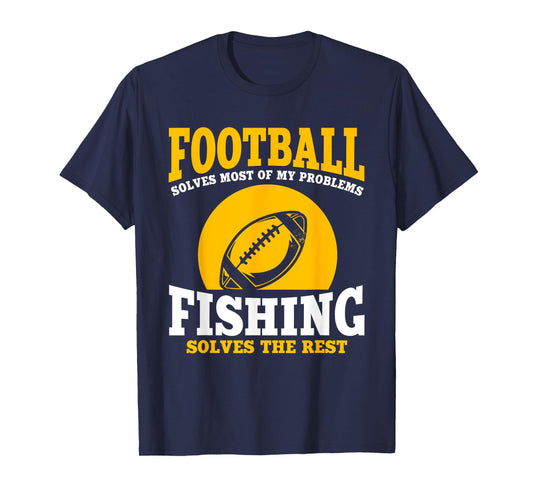 Funny Football And Fishing Outfit Love Catch Fish T-Shirt