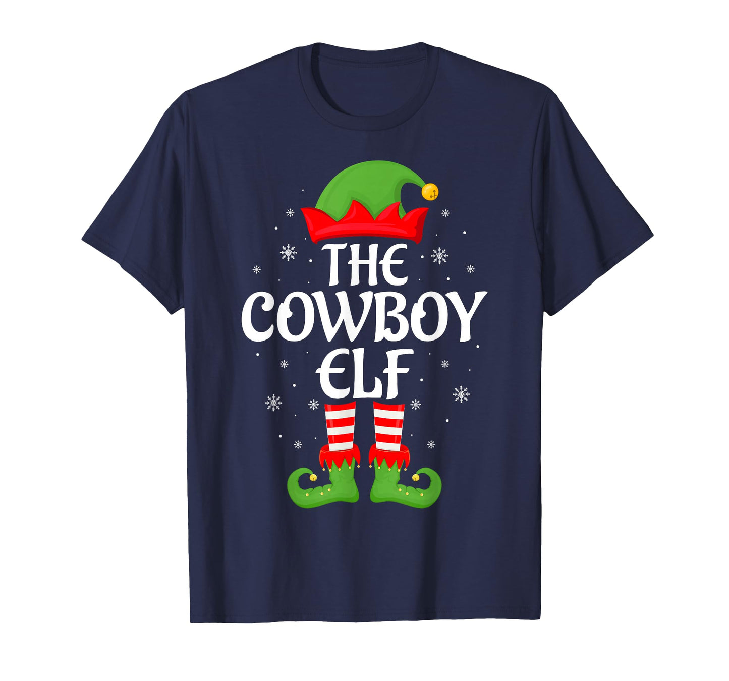 Cowboy Elf Xmas Family Matching Elf Squad Christmas T-Shirt