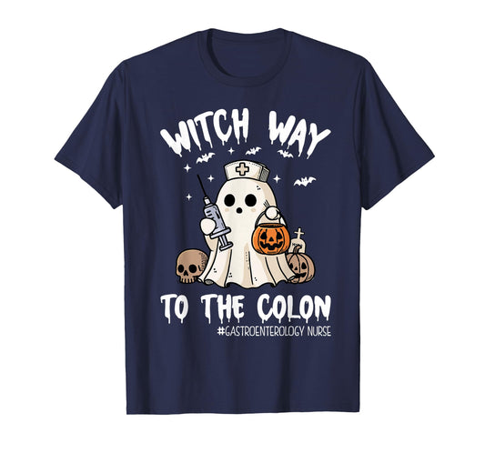 Gastroenterology Nurse Halloween Endo Nurse Ghost Endoscopy T-Shirt