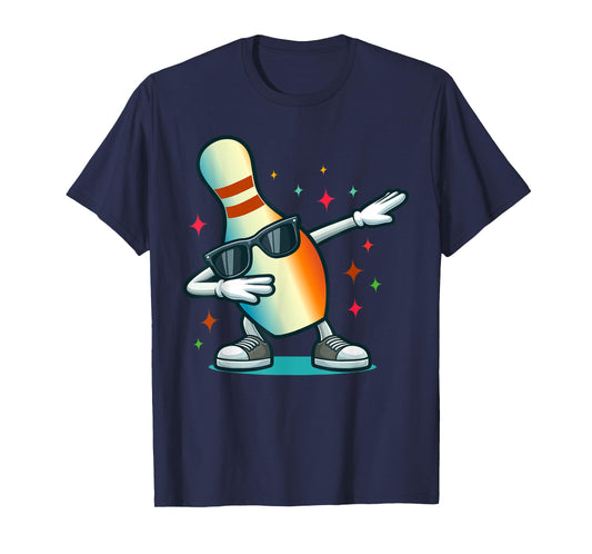Bowling Pin Dabbing Sunglasses Bowler Player Kids Boys Men T-Shirt
