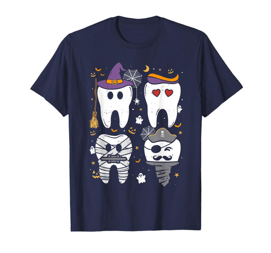 Dentist Witch Teeth Dental Crew Halloween Costume Men Women T-Shirt