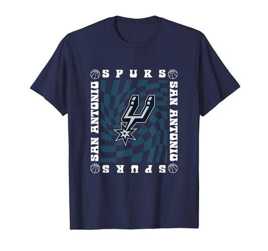 NBA San Antonio Spurs Retro Checkerboard Wave T-Shirt