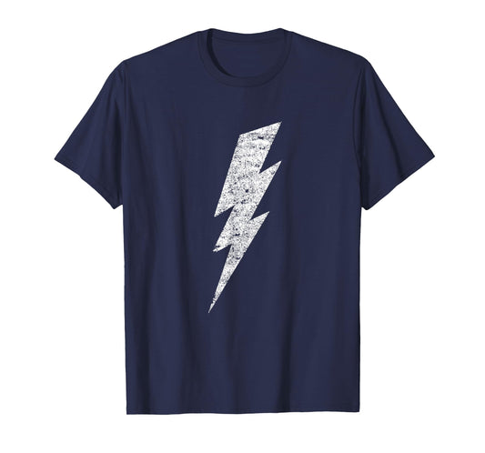 Bold Lightning Bolt - Distressed Minimalist Graphic Art T-Shirt