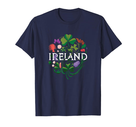 Flowers of Ireland - Vintage Style Minimalist Boho T-Shirt