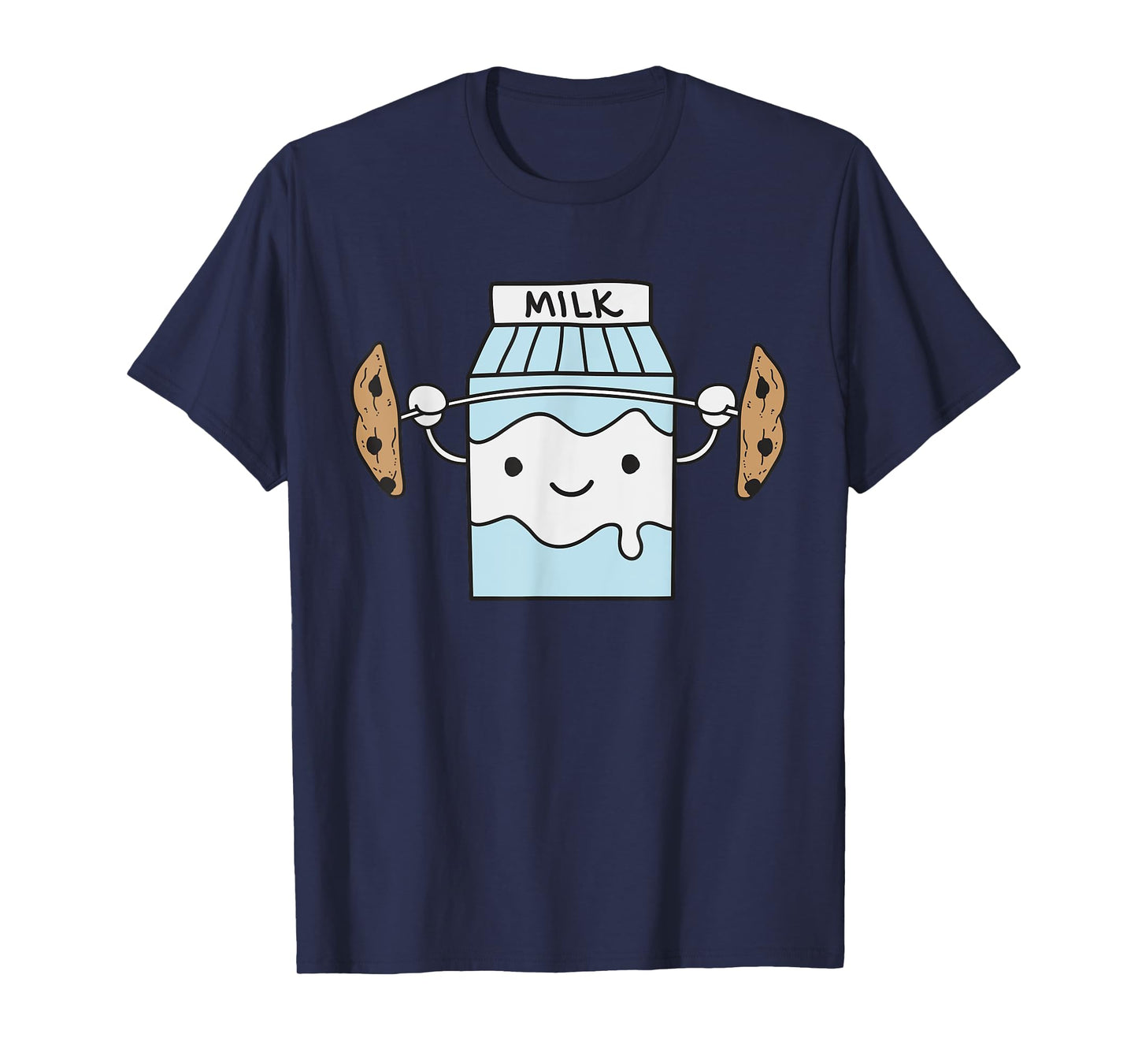 Milk Lifting Cookies Funny Food Snatch Squat Barbell Gym T-Shirt