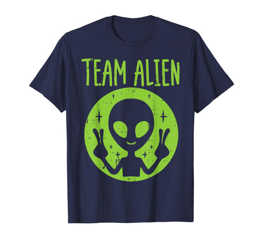Team Alien Peace Funny Ufo Space Women Kid Youth Toddler Men T-Shirt