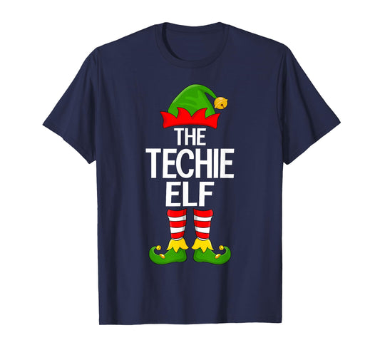 Techie Elf Xmas Matching Family Elf Squad Christmas T-Shirt