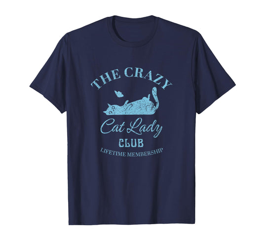 The Crazy Cat Lady Club Distressed T-Shirt
