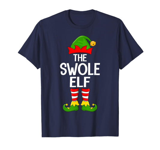 Swole Elf Xmas Matching Family Elf Squad Christmas T-Shirt