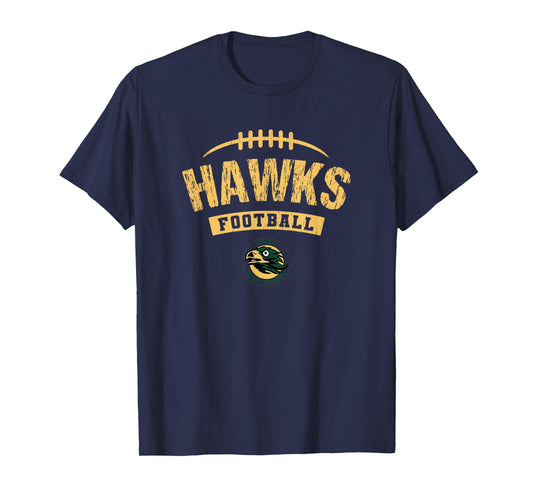Viera Hawks Logo Football Distressed HS T-Shirt