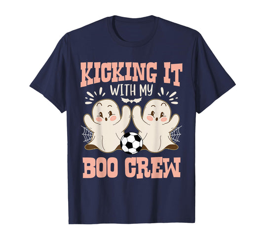 Spooky Halloween Soccer Kicking It With My Boo Crew T-Shirt
