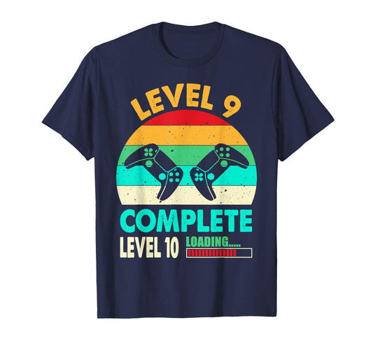 Funny Gamer 9th Wedding Anniversary Vintage Level 9 Complete T-Shirt