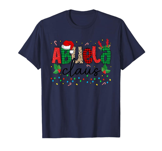 Abuela Claus Christmas Santa Hat Reindeer Grandma Grandkids T-Shirt