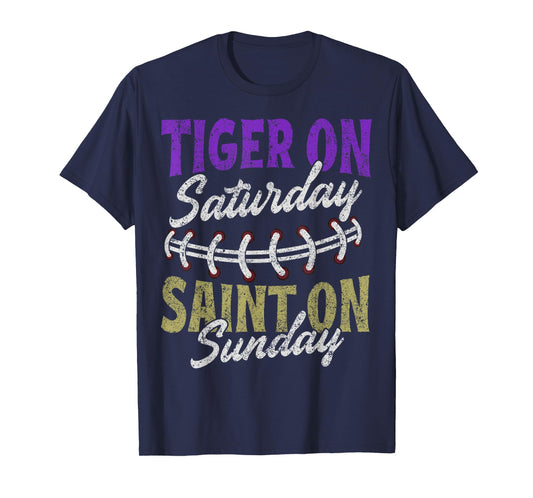 Tiger on Saturday Saint on Sunday Vintage T-Shirt