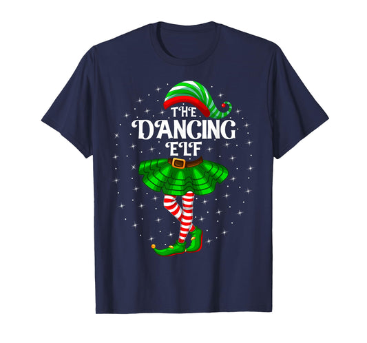 Dancing Elf Christmas Family Matching Women Girls Xmas Dance T-Shirt