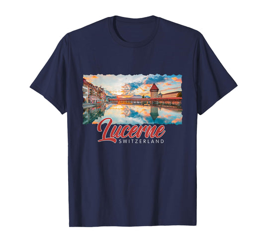 Vintage Lucerne Historic City Of Switzerland Travel Souvenir T-Shirt