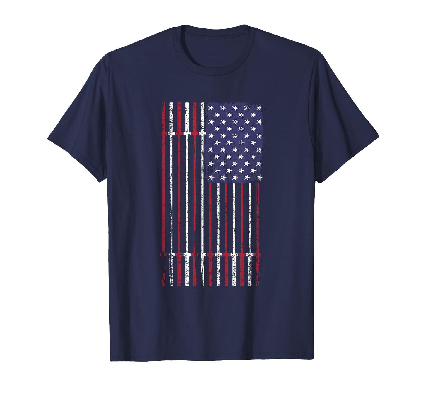 USA Flag Barbell T-Shirt for Women Men