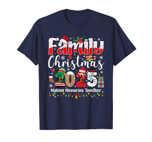 Family Christmas 2025 Matching Squad Santa Xmas Light Gift T-Shirt