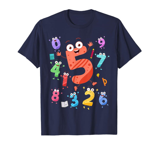 Maths Day Number Costume With Number 5 Idea For Kids Number T-Shirt