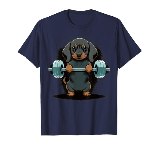 Dachshund Weightlifting Dog Funny Fitness Gym Dachshund T-Shirt for Men Women Kids