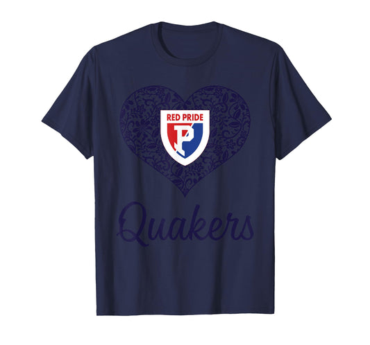 Plainfield Quakers Logo Lace Heart HS T-Shirt